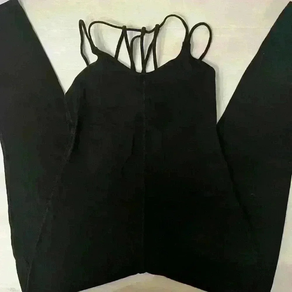 Forever21 Black Athletic knit jumpsuit size large